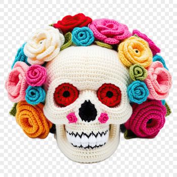 A transparent PNG skull with a clear background, suitable for sublimation printing and commercial use.
