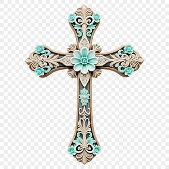 A transparent PNG image of a crucifix with a clear background, suitable for commercial or personal use.