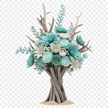 Large bouquet of flowers with clear transparent background, suitable for high-resolution printing and sublimation use.