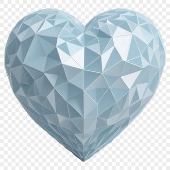 A transparent PNG image of a love heart with a clear background, suitable for high-resolution print use.