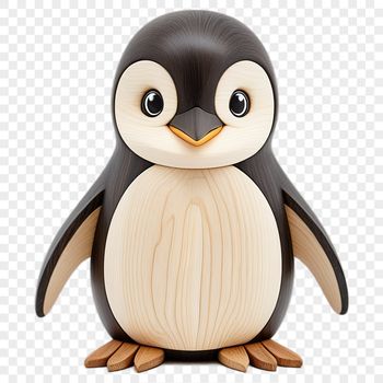 A small penguin chick standing on a rocky outcropping, looking directly at the viewer.