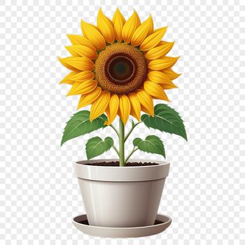 Large high-resolution image of a single sunflower in a clear background.