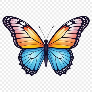A high-resolution transparent PNG image of a colorful insect with delicate wings.
