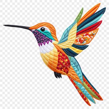 A clear background illustration of a colorful hummingbird, suitable for high-resolution printing and DIY projects.