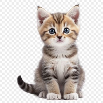 Close-up photo of a cute domestic cat with a clear background, suitable for sublimation and print quality.