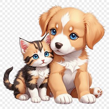 A high-resolution image of a cute puppy kitten with a transparent background.