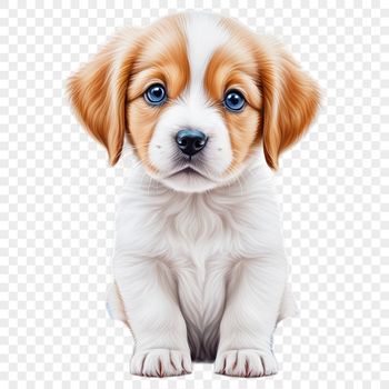 A small puppy with a clear background, suitable for sublimation printing and commercial use.