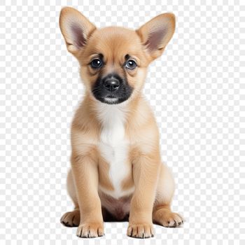 A cute, adorable dog in a playful pose on a transparent background, ideal for sublimation printing or DIY projects.