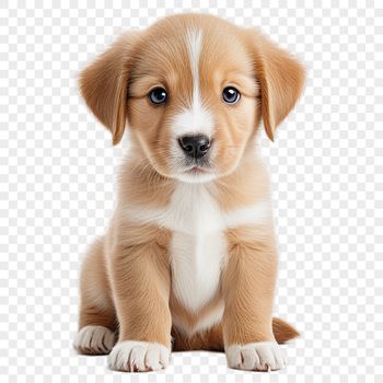 A cute, small dog with a fluffy coat and wagging tail.