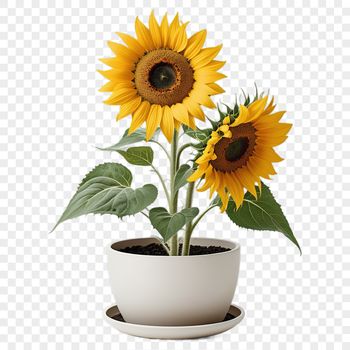 A high-resolution sunflower in a clear background, suitable for commercial or personal use.