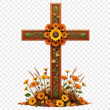 A transparent PNG cross with a clear background.