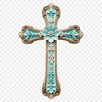 A high-resolution transparent image of a crucifix on a clear background.