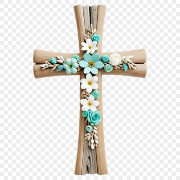 A transparent image of a simple crucifix with clear background, suitable for commercial use.