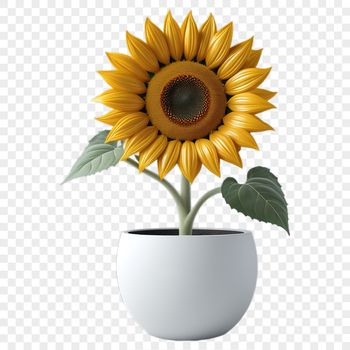 A high-resolution transparent PNG image of a sunflower in full bloom, ideal for commercial or personal use.