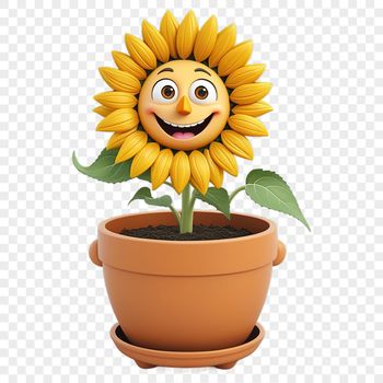 A high-resolution PNG image of a sunflower in a clear background.