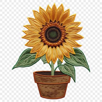 A high-resolution PNG image of a single bright yellow sunflower with large petals in full bloom.