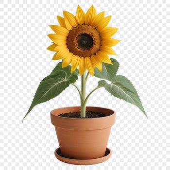 Large, high-resolution sunflower in a clear background, ideal for commercial or personal use.