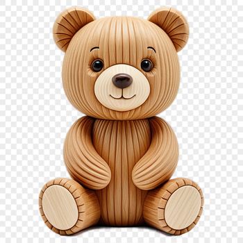 A high-resolution digital image of a transparent teddy bear with a clear background, suitable for commercial use.