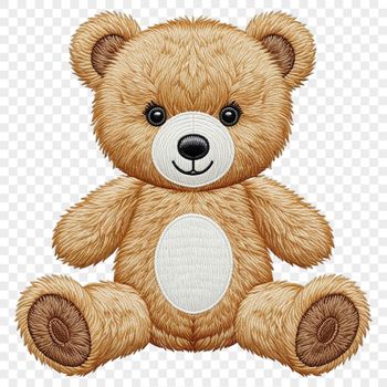 A high-resolution transparent teddy bear in a clear background PNG format, ideal for commercial or personal use.