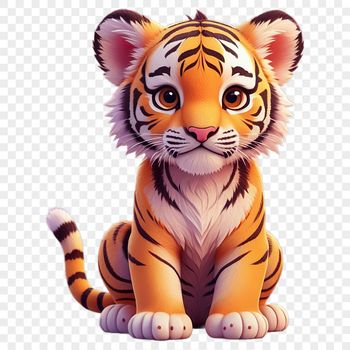 A high-resolution tiger illustration with a clear background.