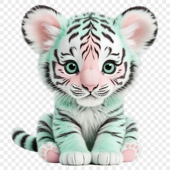 Close-up illustration of a tiger with a clear background, suitable for commercial or personal use.