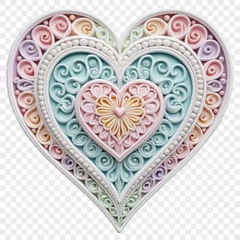 A transparent PNG graphic of a stylized heart with a clear background.