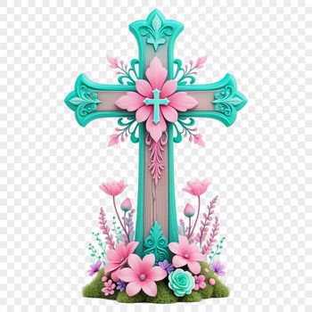 Transparent PNG image of a crucifix on a clear background.