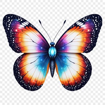 An insect illustration featuring a close-up of a butterfly's body and wings in high resolution.