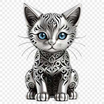A small domestic cat with fluffy fur and bright eyes, suitable for personal or commercial use.