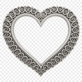 A transparent PNG image of a heart shape with a clear background.