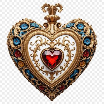 A transparent PNG image of a heart symbol representing love and affection.