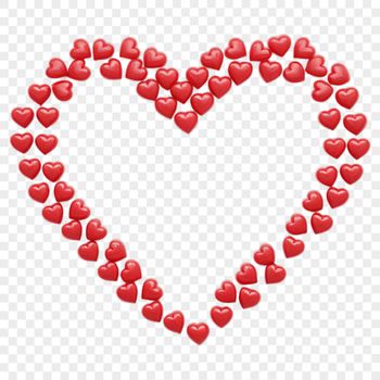 A transparent PNG image of a stylized heart with a clear background, suitable for commercial or personal use.