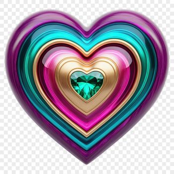 A transparent and clear PNG image of a stylized love heart, perfect for commercial or personal use in various projects.