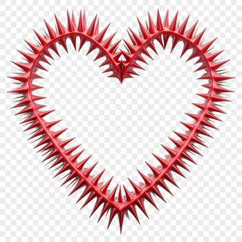 A high-resolution transparent PNG image of a stylized heart symbol, suitable for sublimation and print.