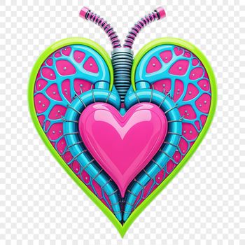 A high-resolution transparent love heart with a clear background, ideal for sublimation printing or digital use.