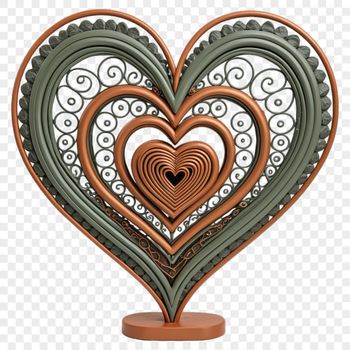 A clear background PNG image featuring a large, detailed heart icon.