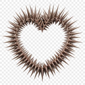 A transparent PNG image of a stylized love heart with a clear background, ideal for commercial or personal use.