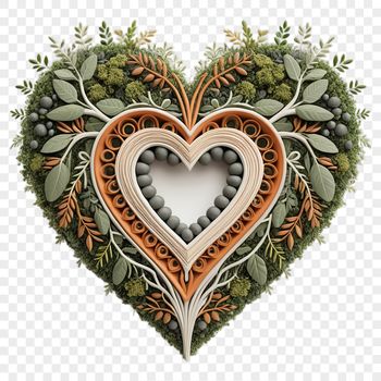 A transparent PNG image of a heart symbol with a clear background.