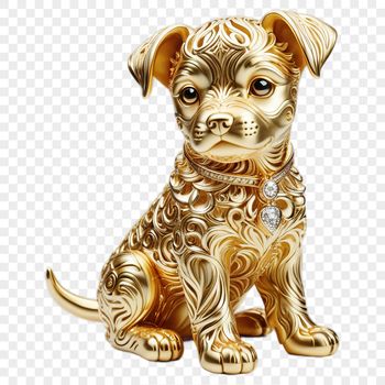 A high-resolution illustration of a playful puppy with a transparent background.