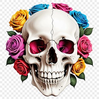 A transparent PNG skull with a clear background.