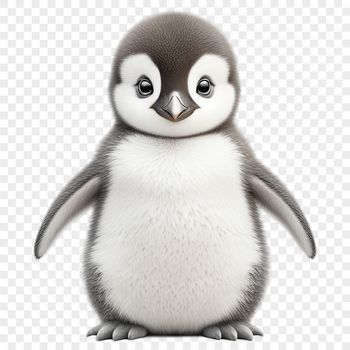 A juvenile penguin with distinctive yellow patches on its head and a small beak.