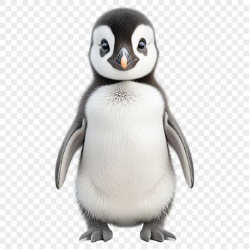 A small, endearing penguin chick standing on its feet, suitable for personal or commercial use.