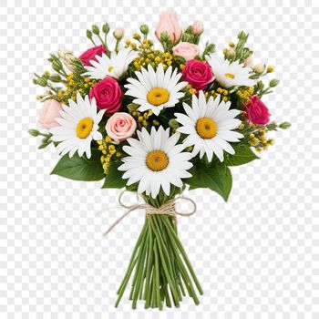 A colorful arrangement of flowers in a bouquet, suitable for commercial or personal use.