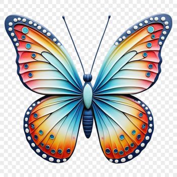 High-resolution PNG image of a colorful butterfly on a clear background.