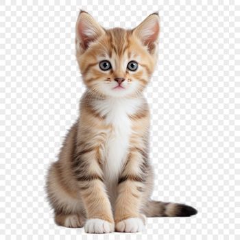 A high-resolution illustration of a cute kitten with a clear background.