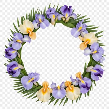 A high-resolution floral wreath with clear background suitable for commercial or personal use.