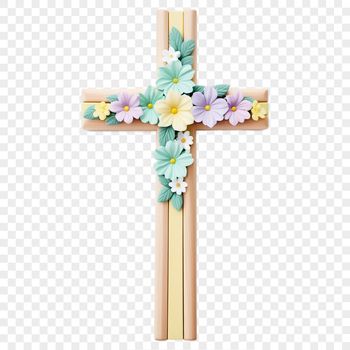 A transparent high-resolution digital illustration of a Christian cross.