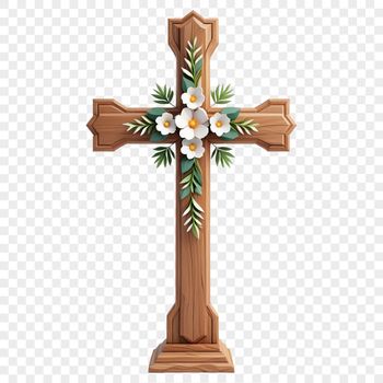 A transparent PNG image of a detailed crucifix against a clear background.