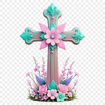 A high-resolution transparent PNG image of a classic crucifix with intricate details.