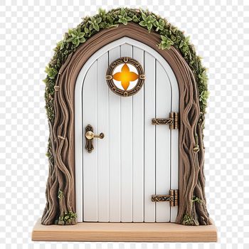 A small, high-resolution fairy door in a clear background PNG file.